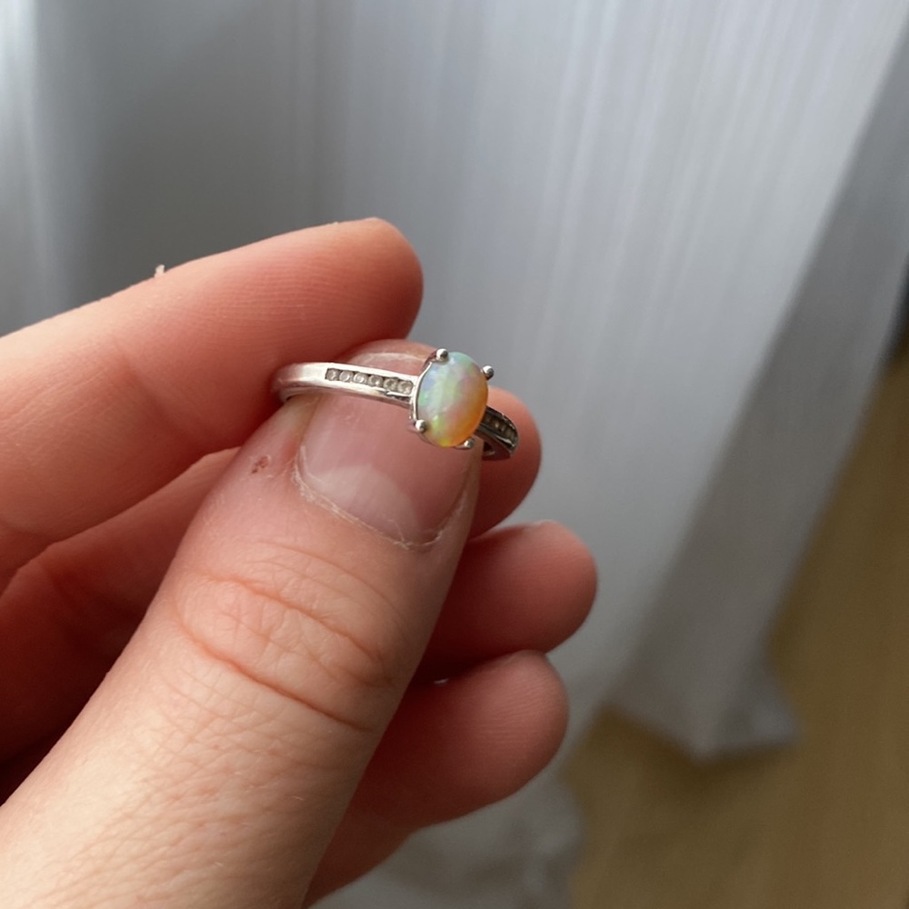 925 Ethiopian opal Adjustable Ring 💍